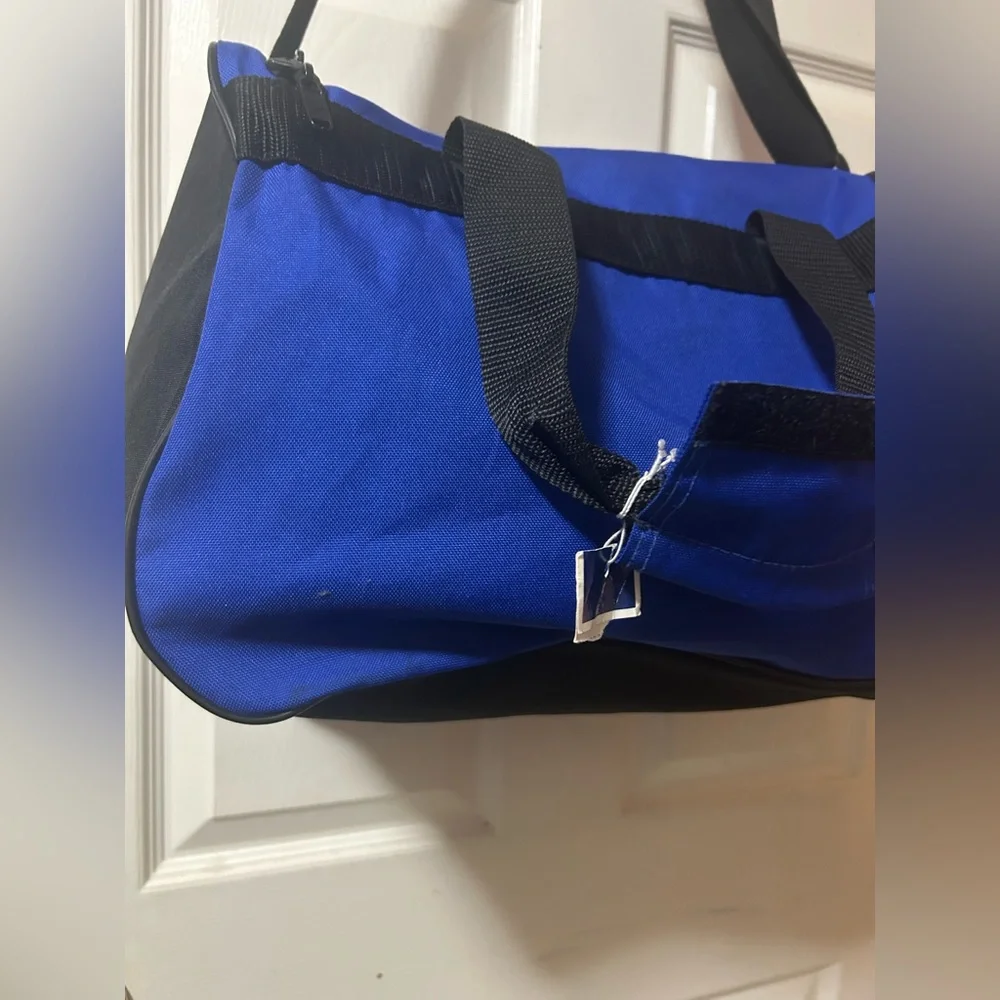 adidas Royal Blue and Black Duffel Bag with White Logo